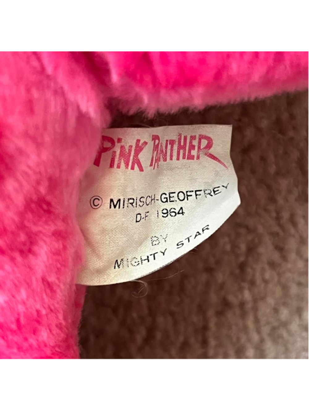 Vintage 1980 Pink Panther Plush Mighty Star Yellow Eyes Mirisch Geoffrey Toy - Picture 4 of 7